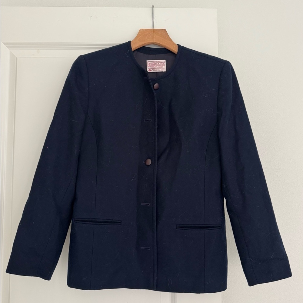 Pendleton woolen mills women’s navy blue pure virgin wool blazer jacket size 8P